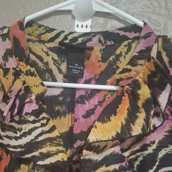 Lane Bryant Pink and Orange Patterned Dress Size 16 - Picture 6 of 9